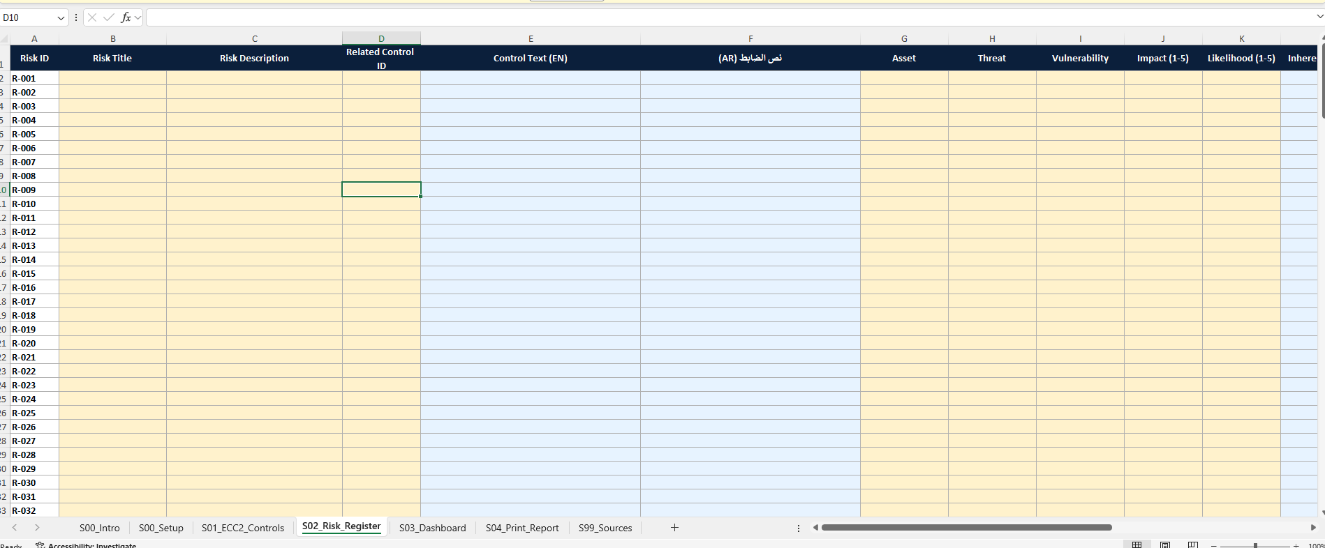 NCA ECC-2 Risk Management Tool | Excel-Based Compliance & Risk Register Toolkit