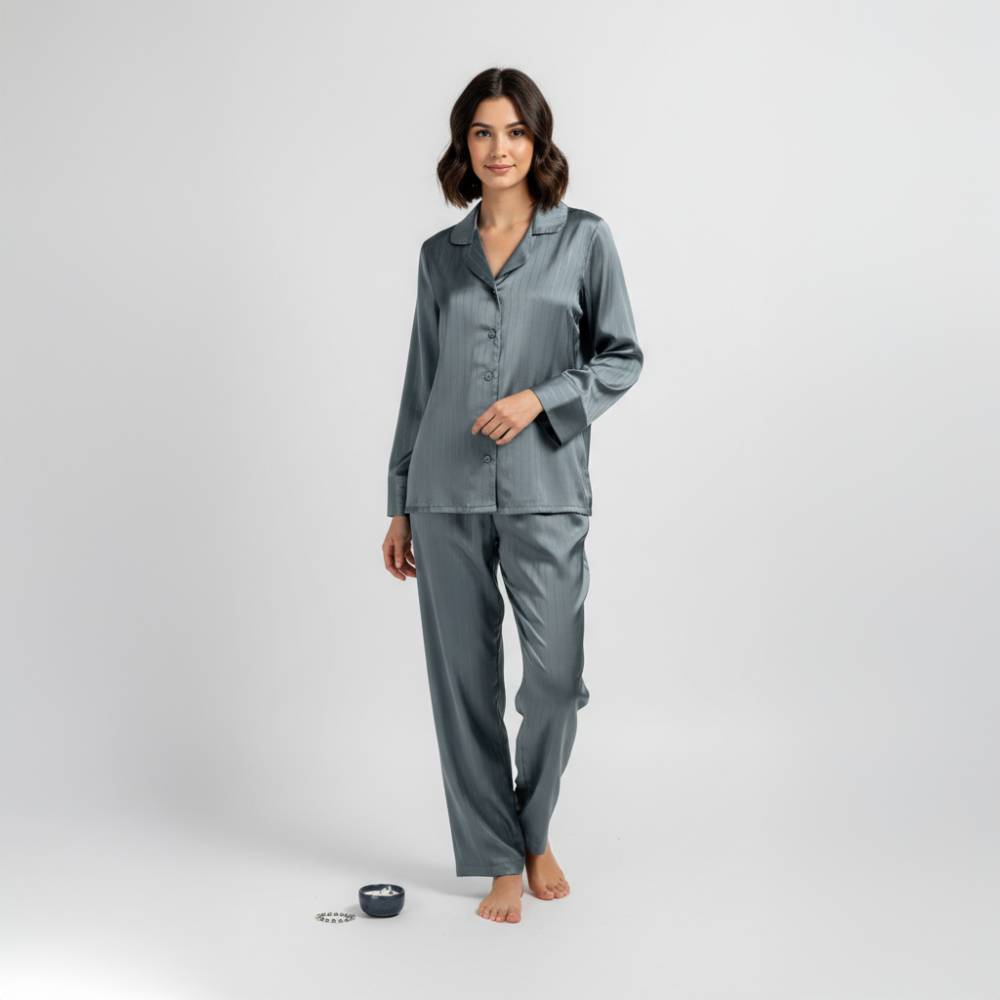 طقم بيجاما الاميرة لون رمادي