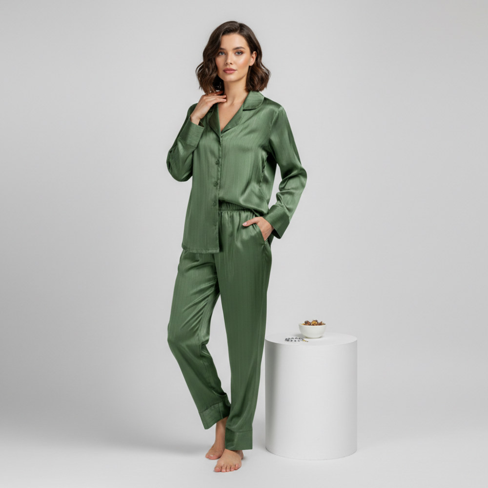 طقم بيجاما الاميرة لون اخضر