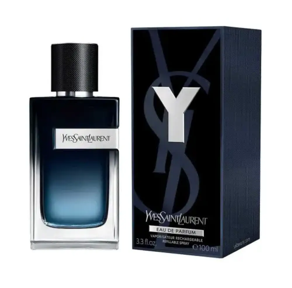 تصميم عبوة عطر YSL Y Eau de Parfum الرجالي باللون الأزرق