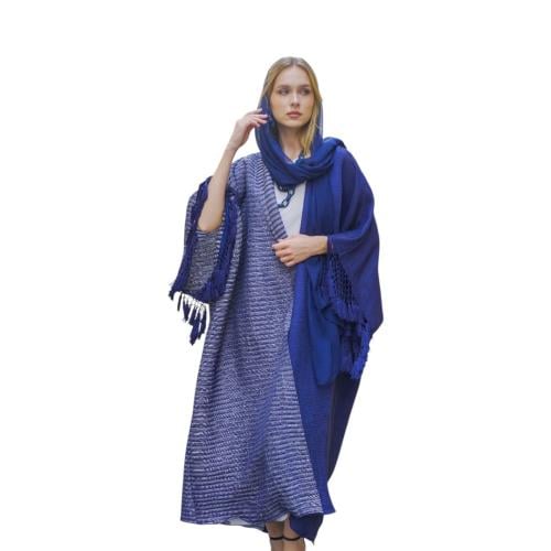 Stripped Fringe Abaya