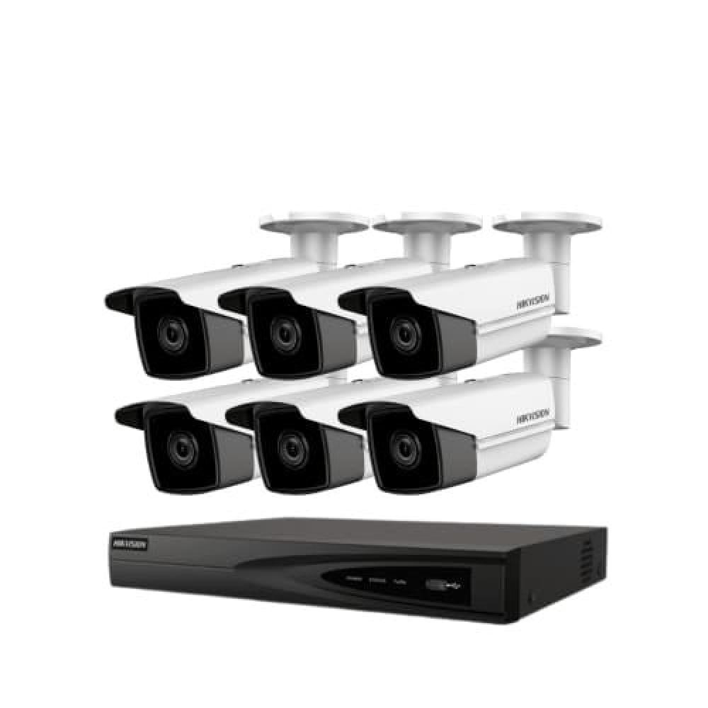 باقة 6 كاميرات IP بدقة 8 ميجا  من هيك فيجن  دقة 4K لحماية قصوى