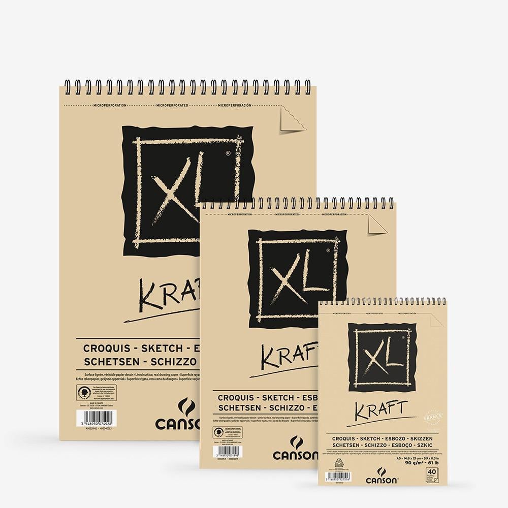 كراسة رسم بني 90جم كرافت XL Kraft - سلك , كانسون