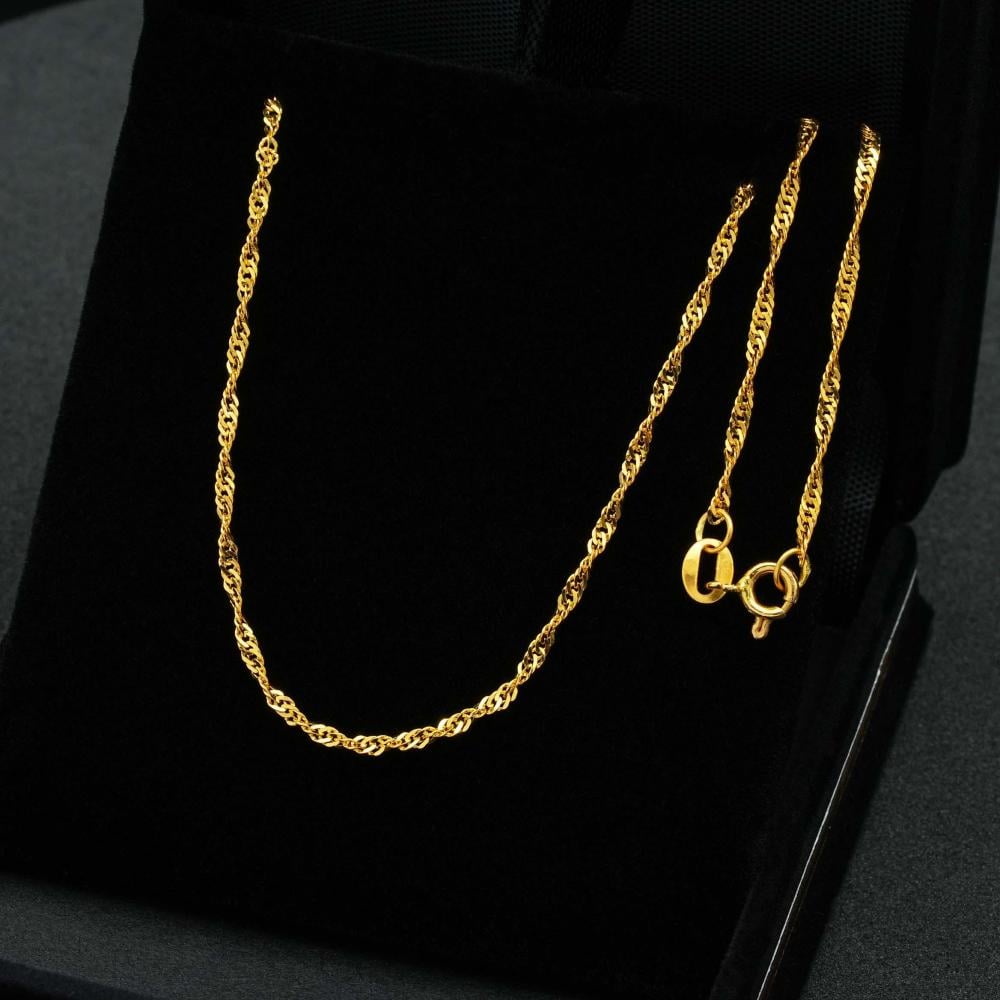 سلسال ذهب مموّج عيار 21 50 سم (N4538)