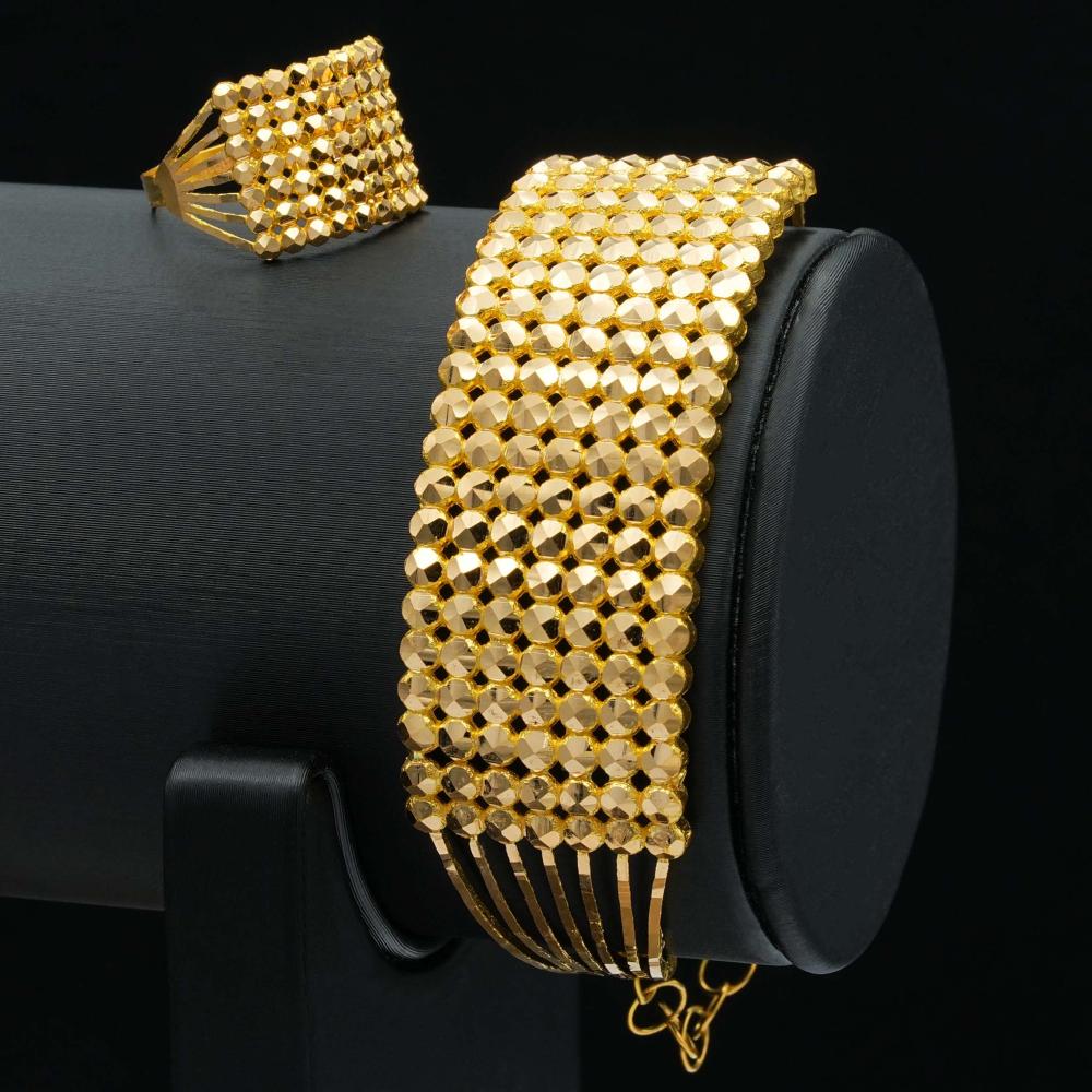 سوارة و خاتم ذهب عيار 21 (B5779)