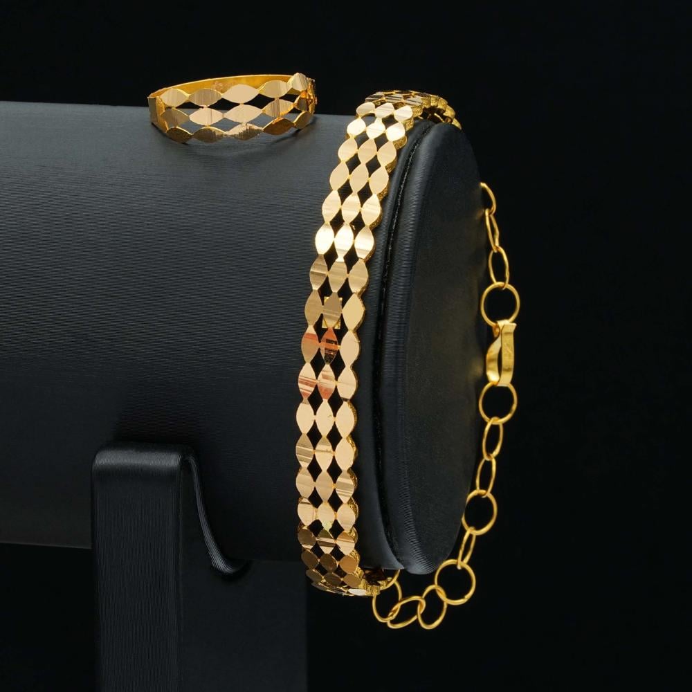 سوارة و خاتم ذهب عيار 21 (B5781)