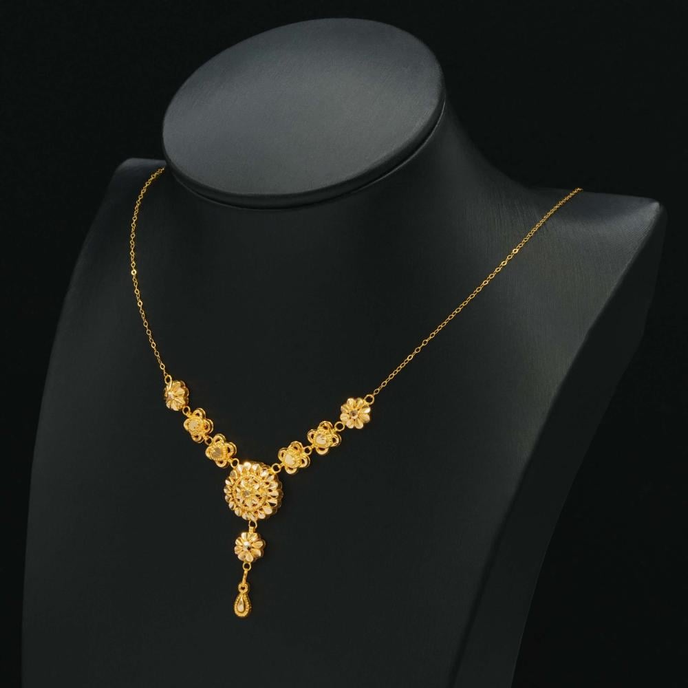 عقد ذهب كرسي جابر عيار 21 (N6808)