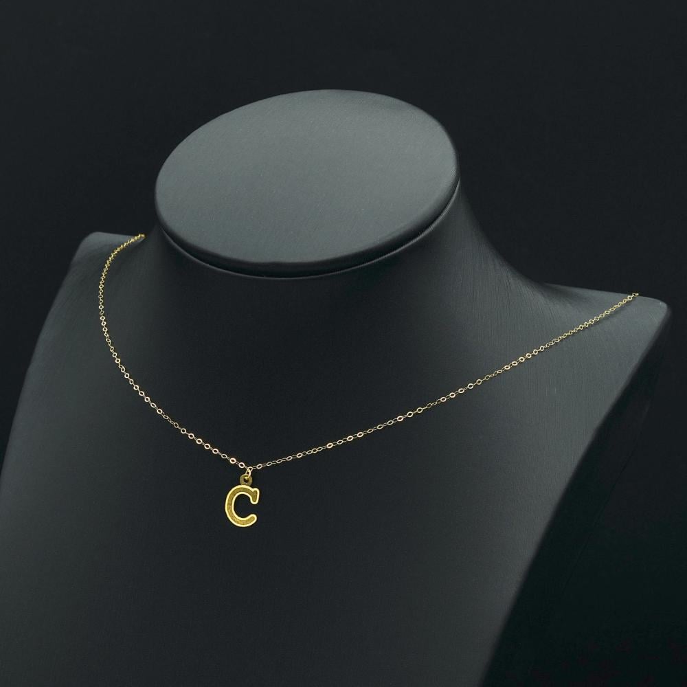 عقد حرف C ذهب (N3812)