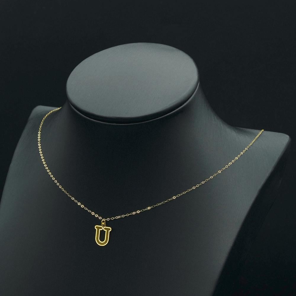 عقد حرف U ذهب (N3830)