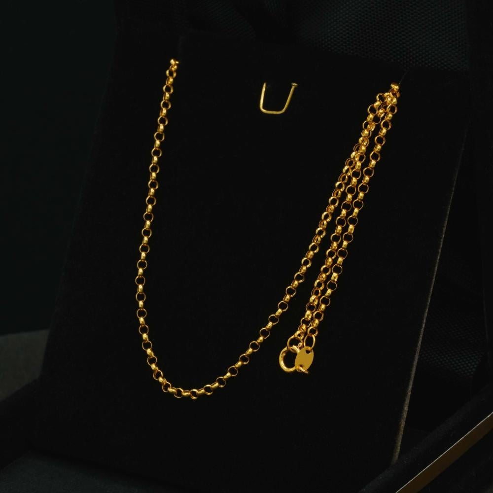 سلسال ذهب حلقات عيار 21 43 سم (N6797)