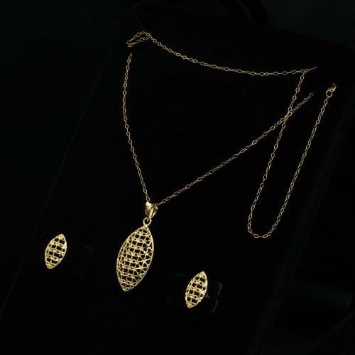 عقد+ حلق ذهب ايطالي (HS4406)