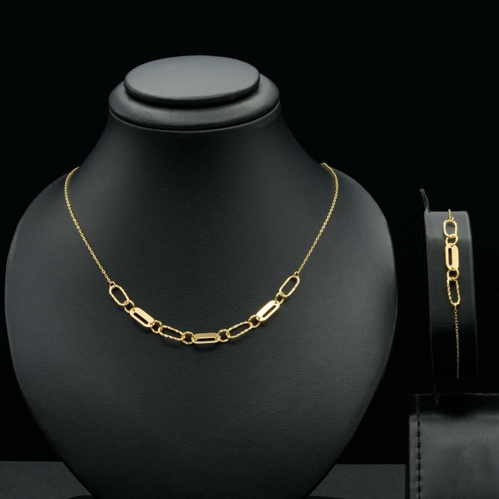عقد + سوارة ذهب ايطالي (NB4383)