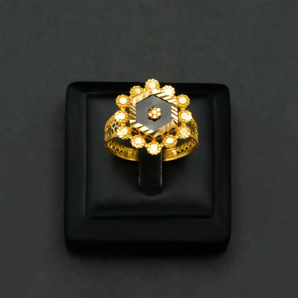 خاتم ذهب شرقي عيار 21 (R6001)