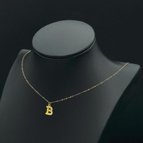 Gold letter B necklace (N3811) - اكتشفي أرقى مجوهرات الذهب