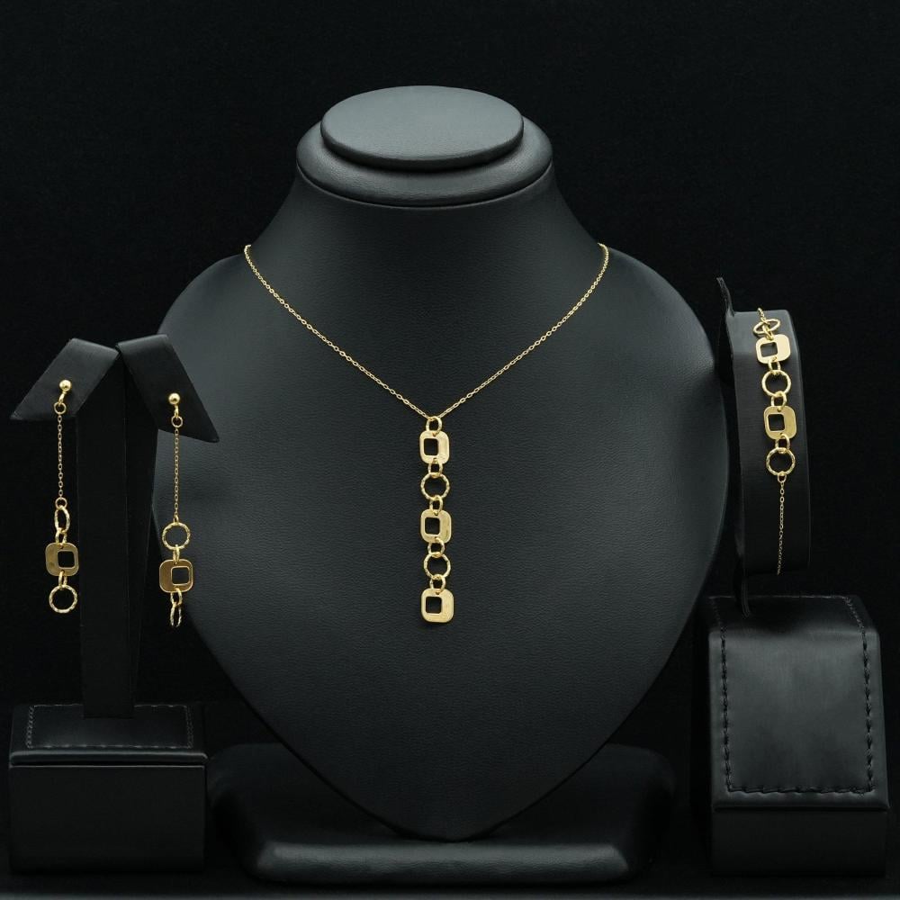طقم ذهب ايطالي بدون خاتم(S4328)