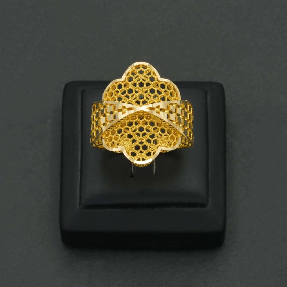 خاتم ذهب نسائي عيار 21 (R5876)