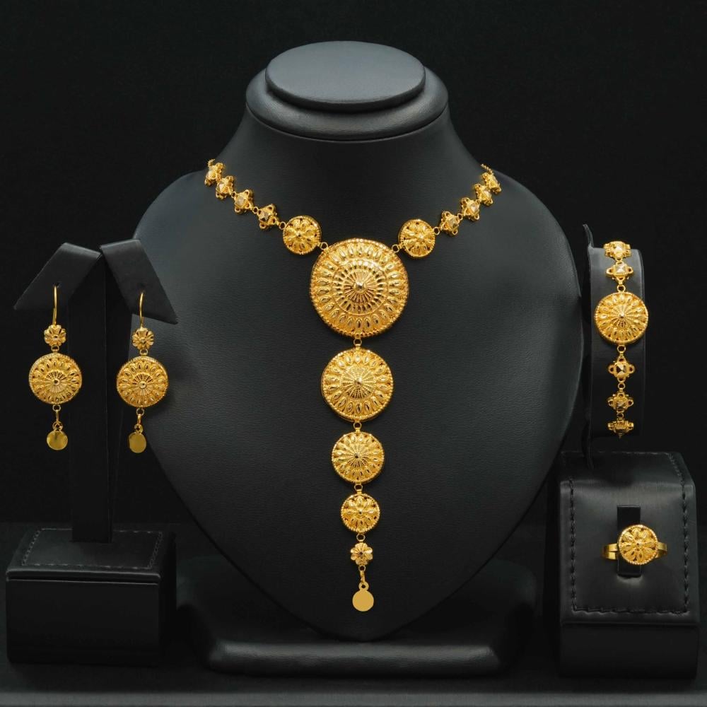 طقم ذهب كرسي جابر عيار 21 (S6837)