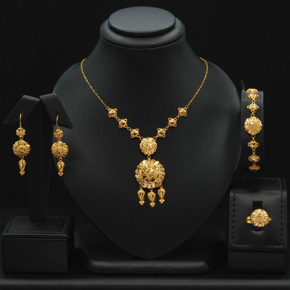 طقم ذهب كرسي جابر عيار 21 (S6828)