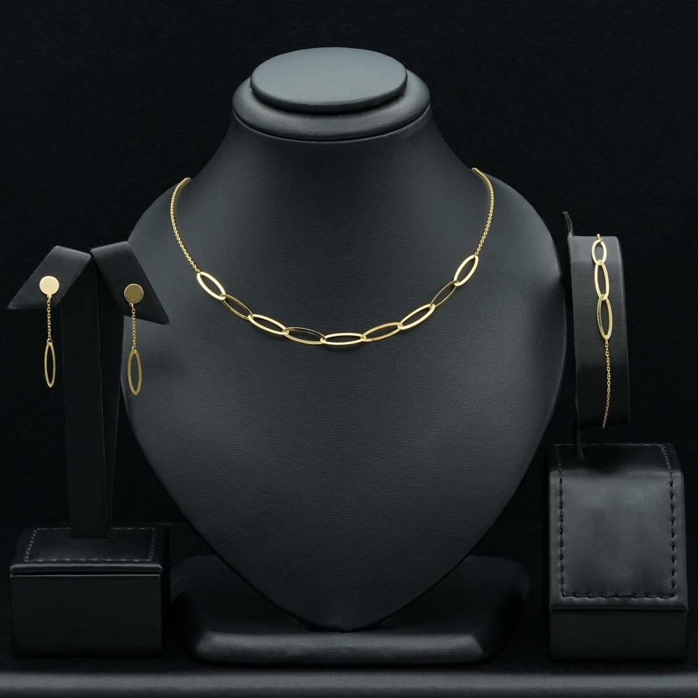 طقم ذهب ايطالي بدون خاتم  (S4327)