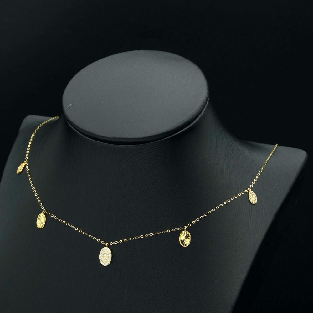 Gold choker necklace (N3773)