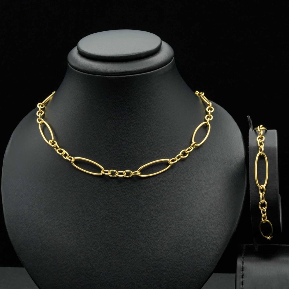 عقد + سوارة ذهب ايطالي (NB4386)