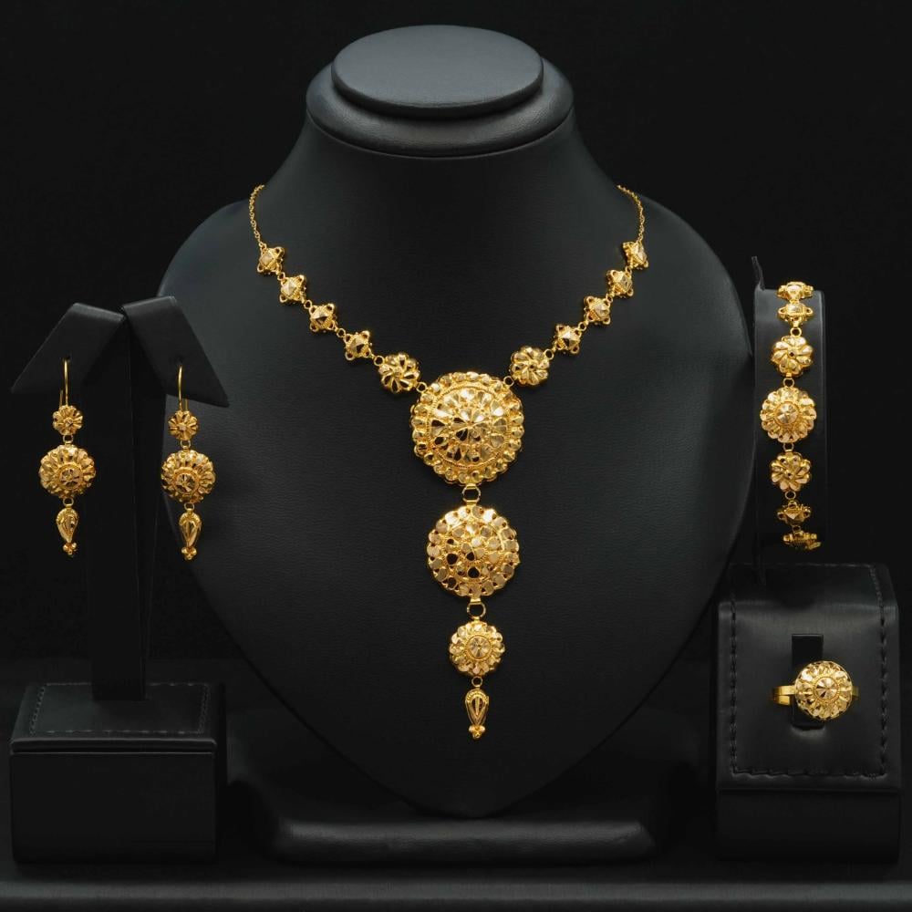 طقم ذهب كرسي جابر عيار 21 (S6832)