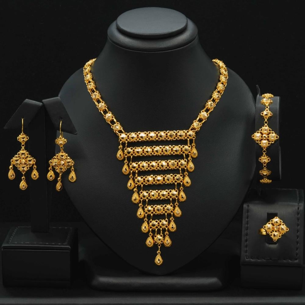 طقم ذهب كرسي جابر عيار 21 (S6838)