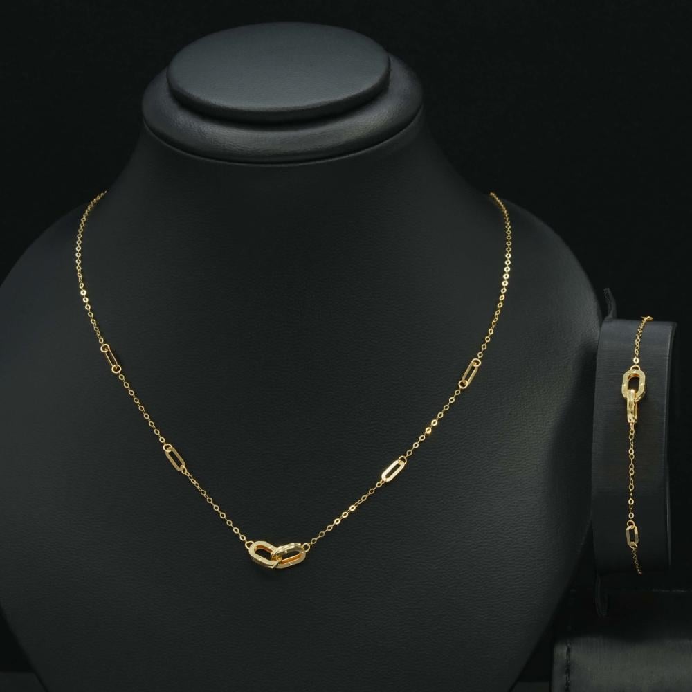 عقد + سوارة ذهب ايطالي  (NB6794)