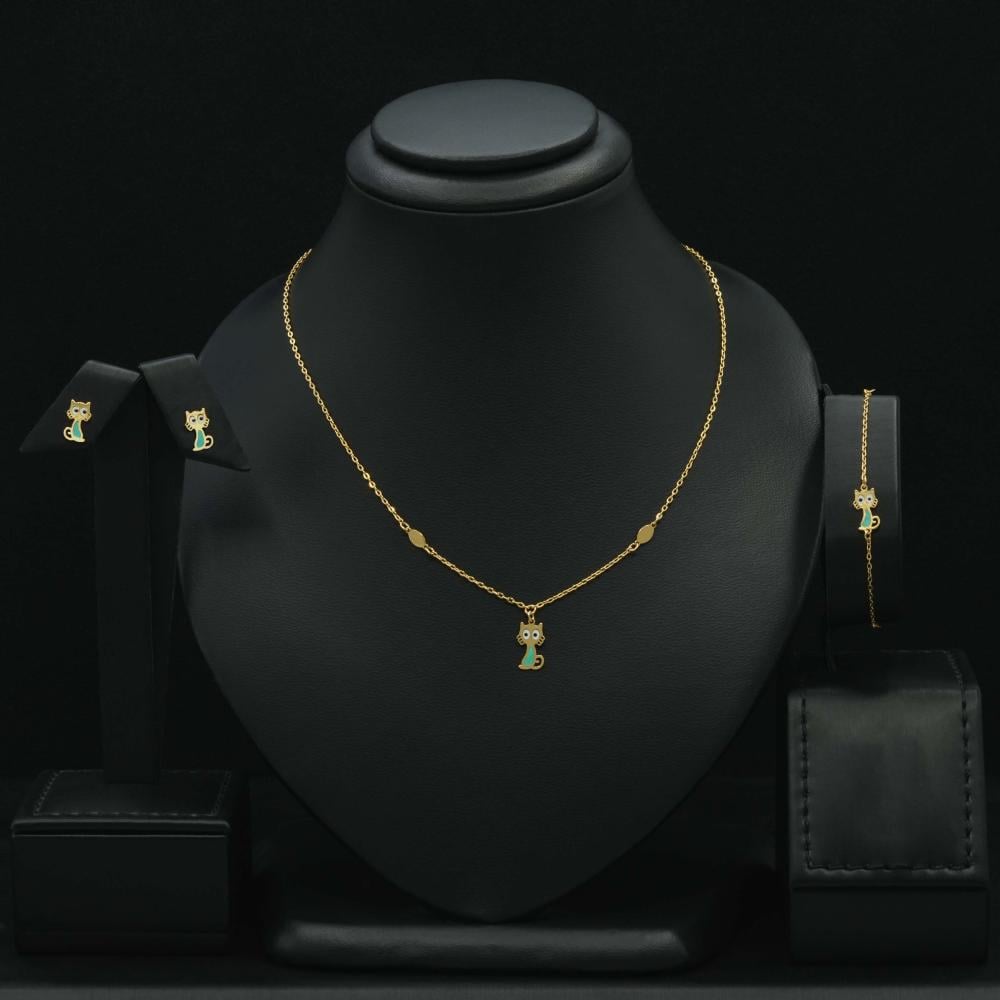 طقم ذهب بناتي إيطالي (S6846)