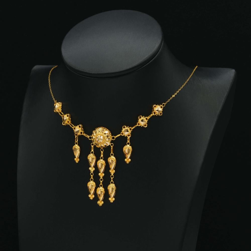 عقد ذهب كرسي جابر عيار 21 (N6807)