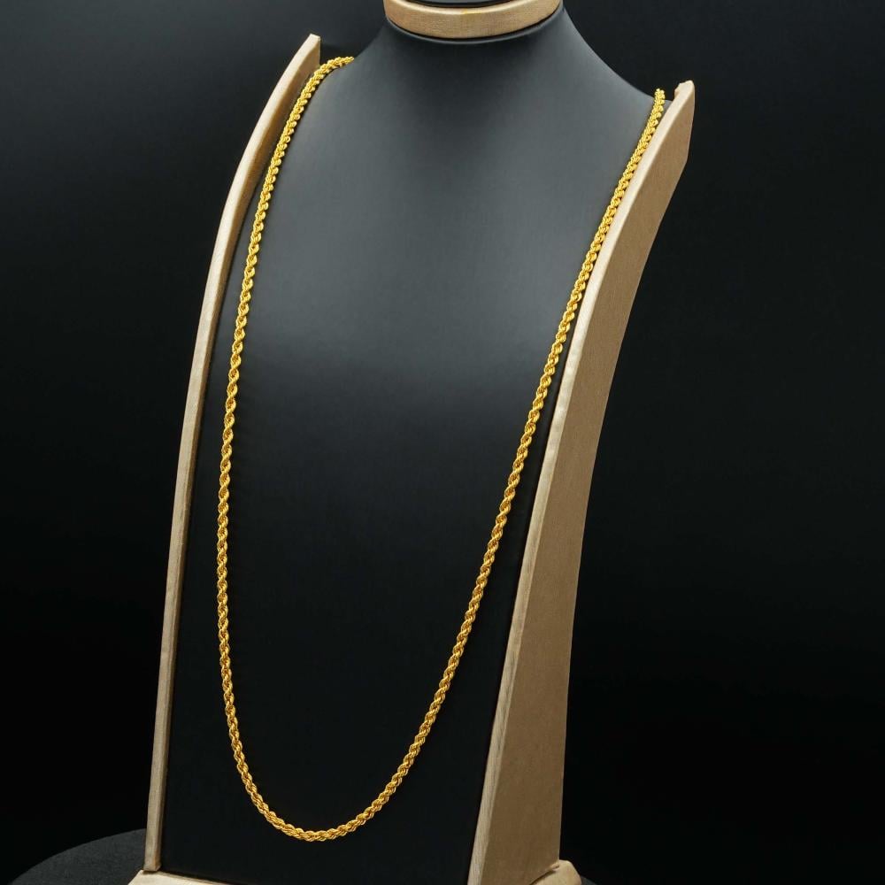 سلسال ذهب مبروم عيار 21 65 سم(N4717)