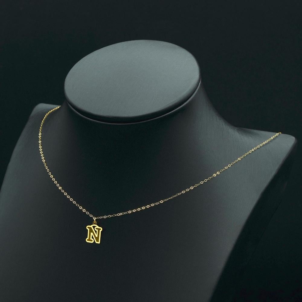 عقد حرف N ذهب (N3823)