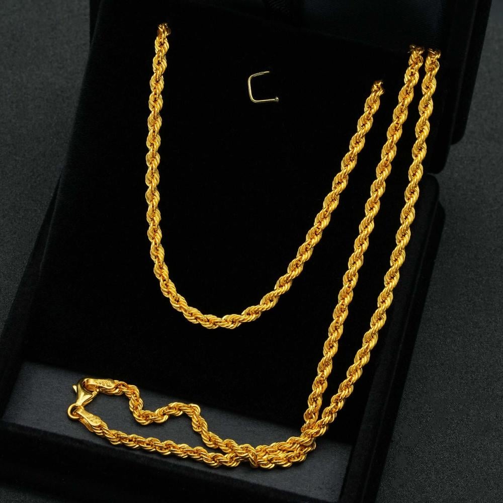 سلسال ذهب مبروم عيار 21 65 سم(N4717)