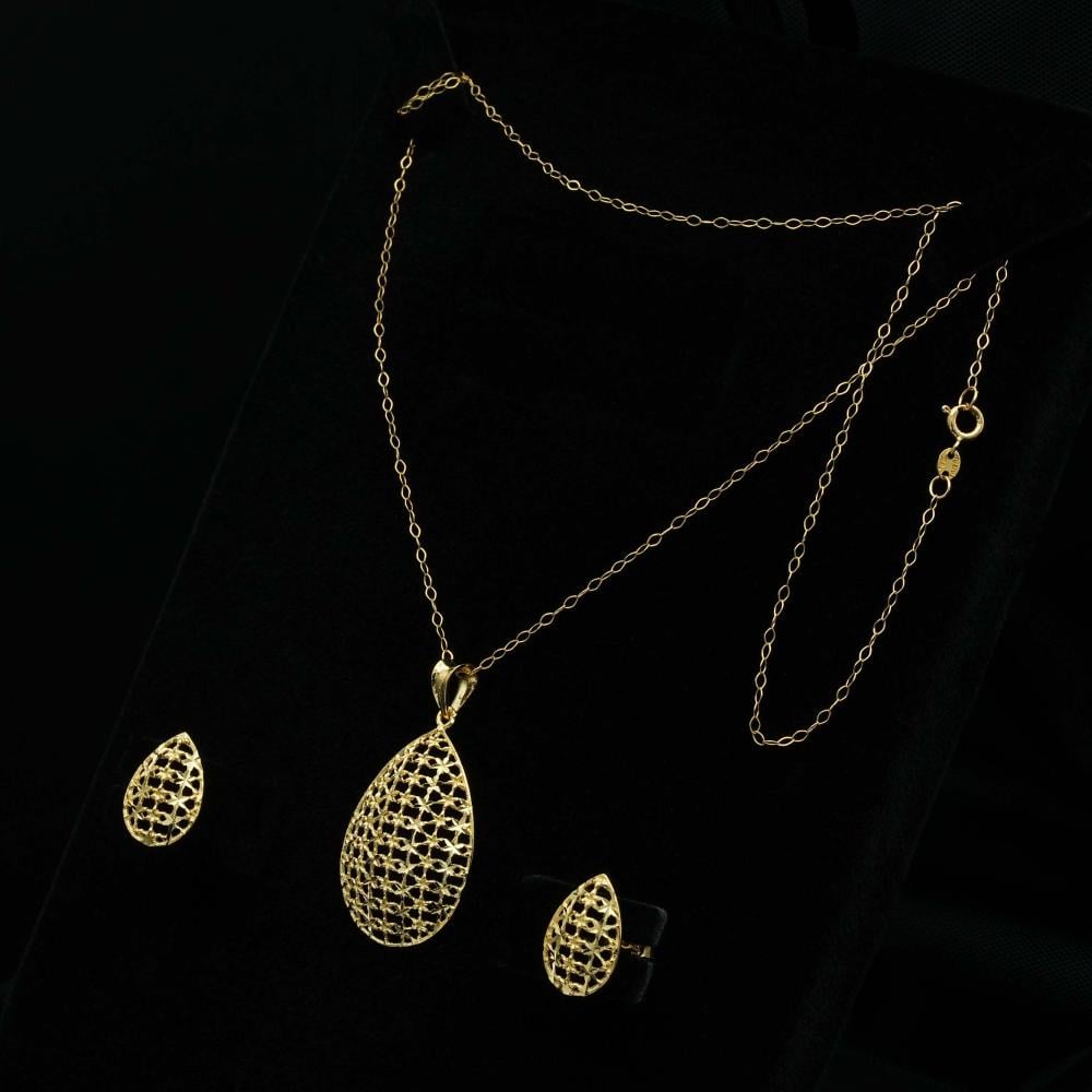 عقد+ حلق ذهب ايطالي  (HS4416)