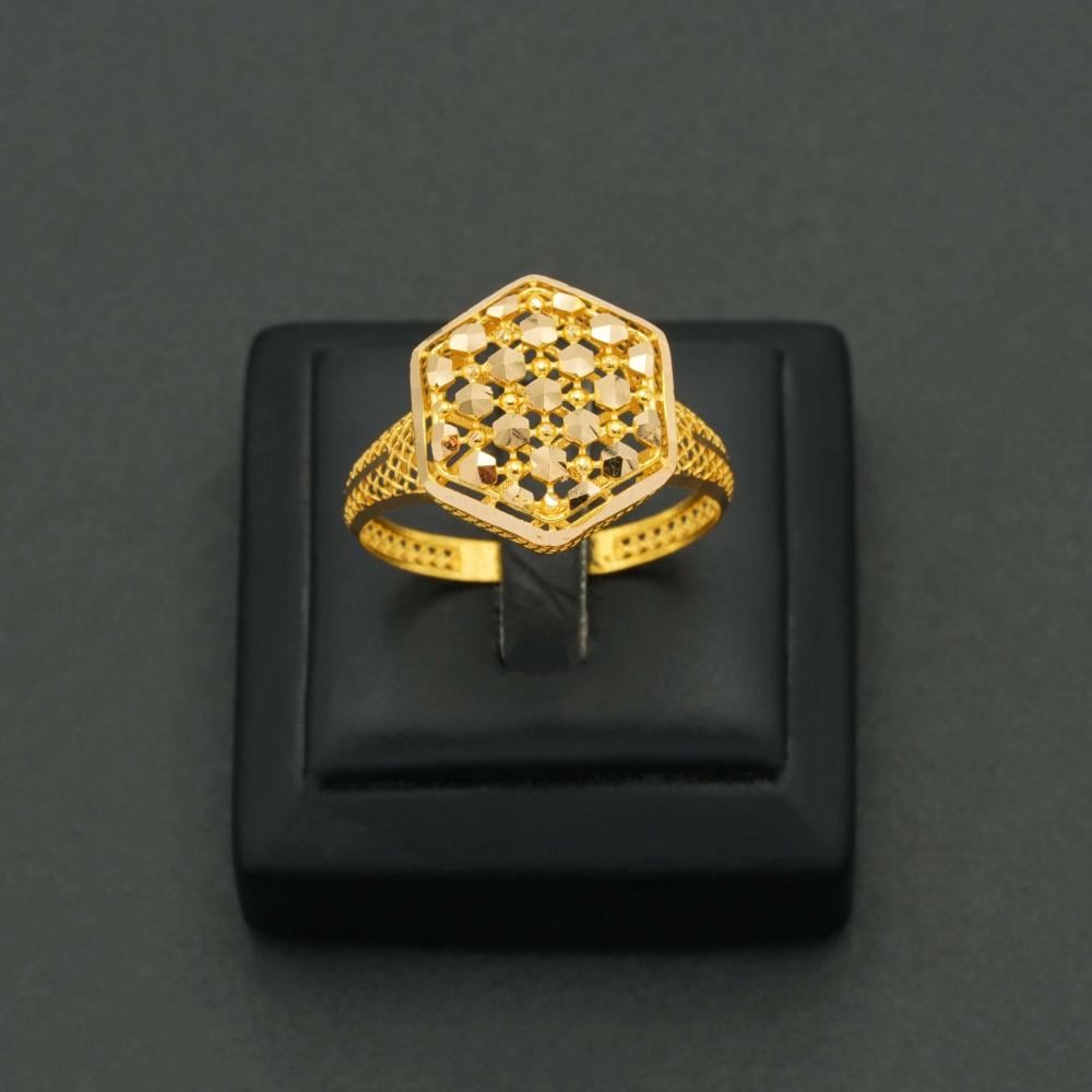خاتم ذهب نسائي عيار 21 (R5895)