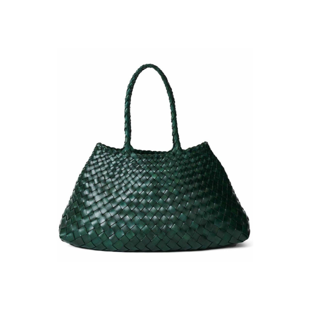 شنطة Luna Woven Luxe – أخضر غامق – لارج