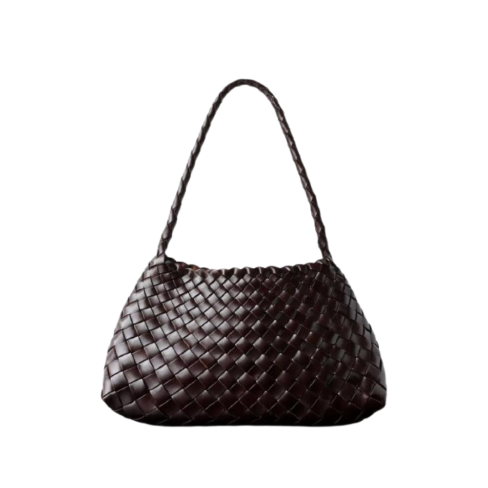 شنطة Aria Woven Luxe – بني غامق