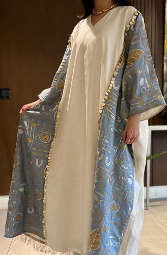 Ladies kaftan with embroidery and sequins lenin
