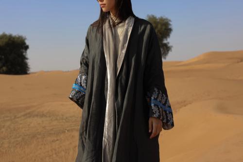 Ladies winter abaya linen and velvet