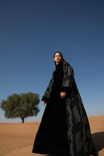 Ladies winter dress mix of velvet and linen