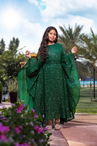 Girls one piece dress embroidery