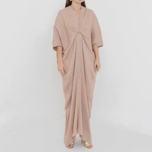 Maxi dress crepe fabric with glitter