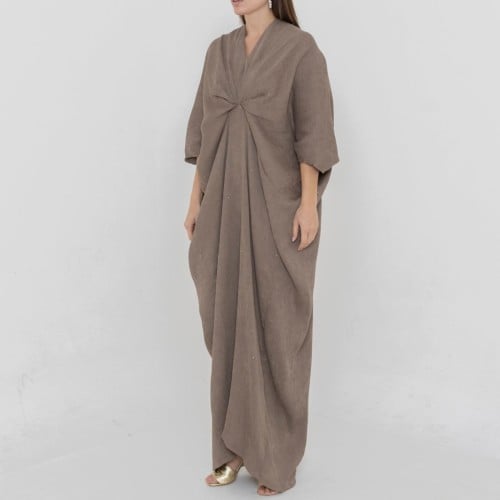 Maxi dress crepe fabric with glitter