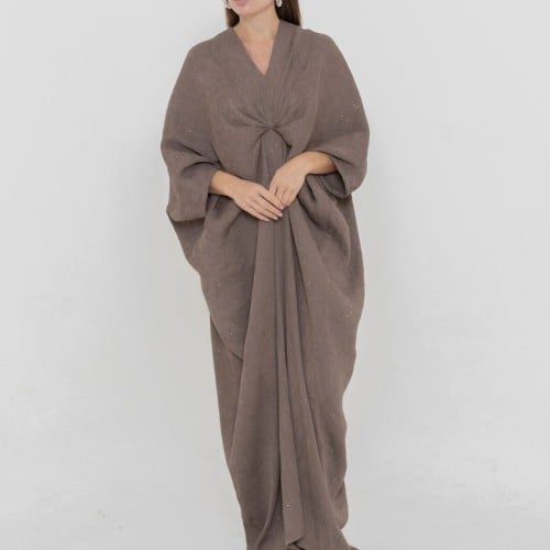 Maxi dress crepe fabric with glitter