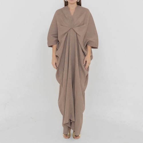 Maxi dress crepe fabric with glitter