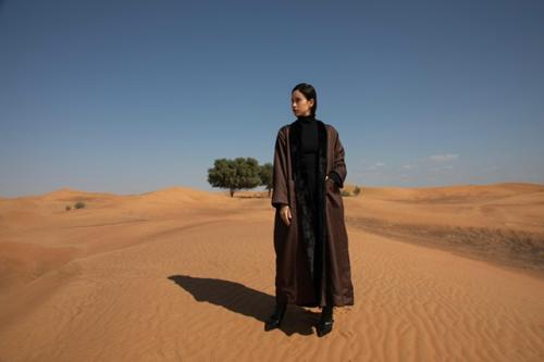 Ladies double face winter abaya linen and velvet