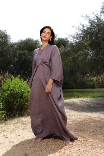 Maxi dress crepe fabric with glitter