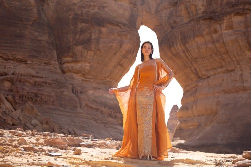 Ladies two piece embroidery dress linen