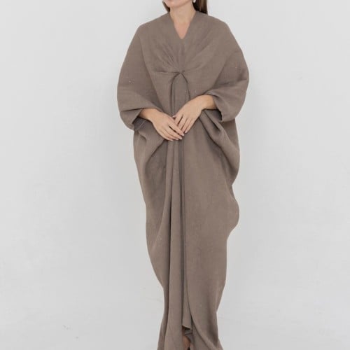 Maxi dress crepe fabric with glitter