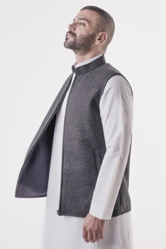 MEN VEST LIGHT WOOL DOUBL FACE